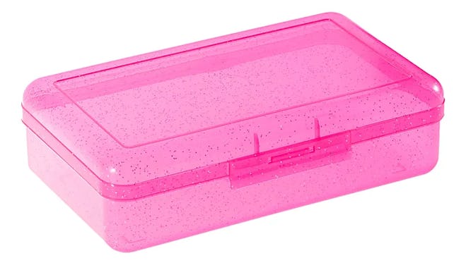 Office Depot Pink Glitter Pencil Box