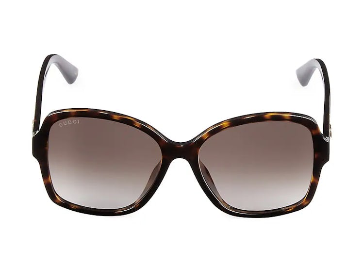 brown rectangular sunglasses