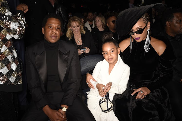 Jay-Z, Blue Ivy and Beyonce at THE 60TH ANNUAL GRAMMY AWARDS in NEW YORK January 28, 2018