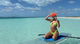 Hailey Bieber in a lime green thongkini.