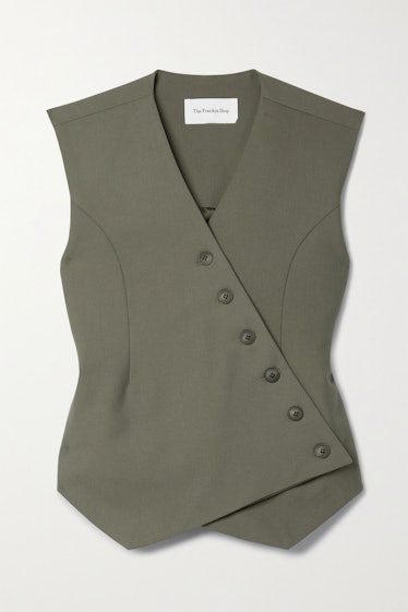 Frankie Shop Maesa Asymmetric Woven Vest
