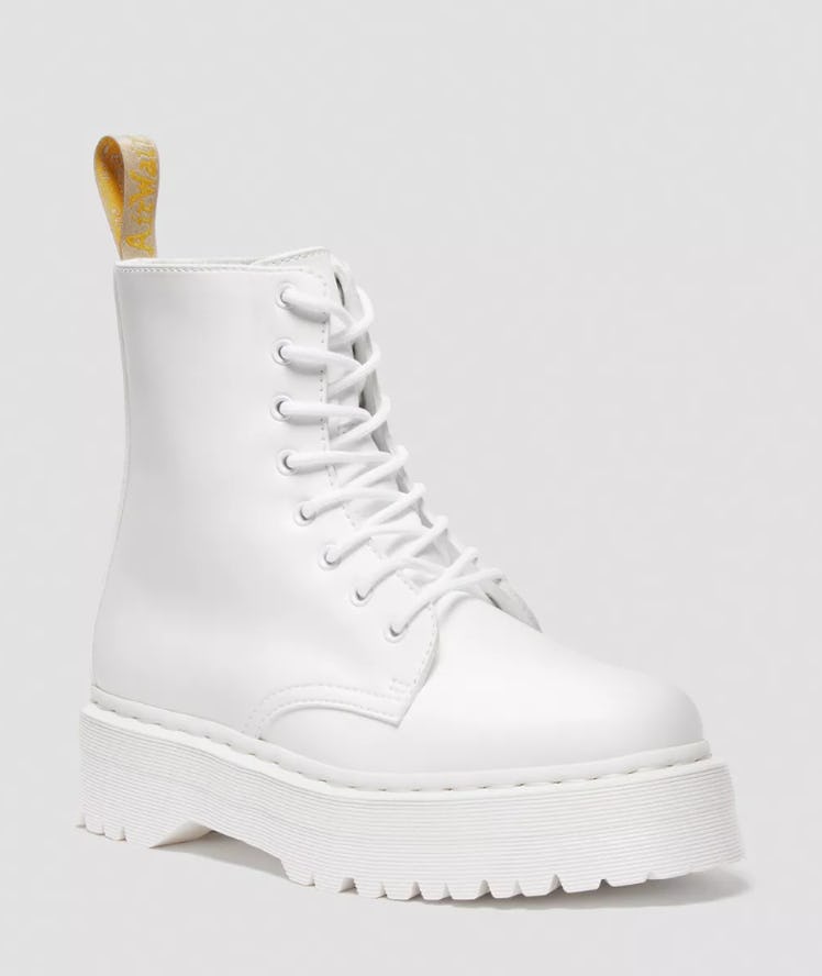 white platform combat boots