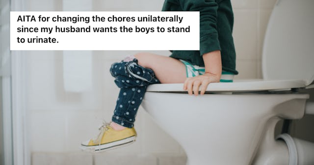 A mom wants to know if she can boycott cleaning the bathroom because her husband wants her sons to p...