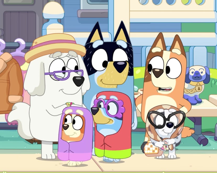 'Bluey,' her family, and Doreen in "Grannymobile."