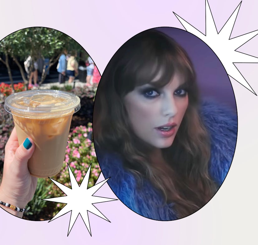 I tried the "Lavender Haze" latte at the Grammy Museum's Taylor Swift pop-up in Los Angeles.