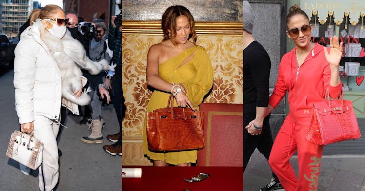 Jennifer Lopez wearing Birkin bags