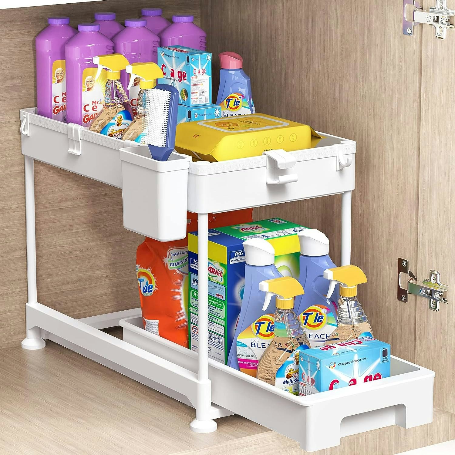 Ravinte Pull Out Under Sink Organizer 2 Tier Multi Purpose Sink Organi