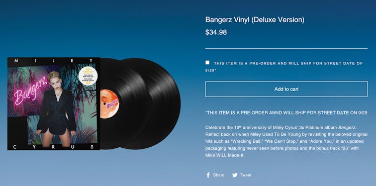 Miley Cyrus hinted at including her unreleased song "Used to be Young" on her 'Bangerz' vinyl.