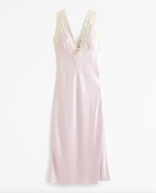 Contrast Lace Slip Midi Dress