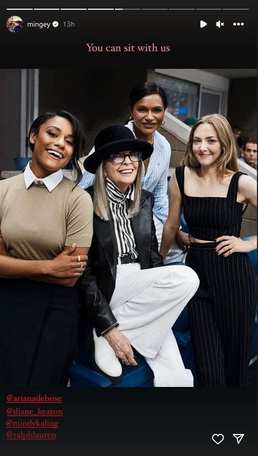 Amanda Seyfried put a &lsquo;Mean Girls&rsquo; joke into an Instagram story showing her, Diane Keaton, Ariana De&hellip;