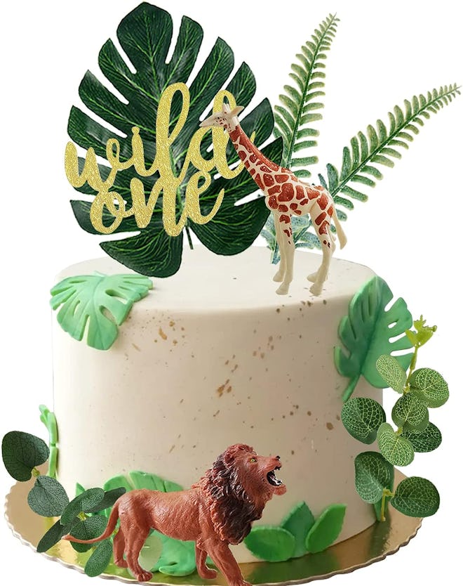 Safari Animals Wild One Cake Topper