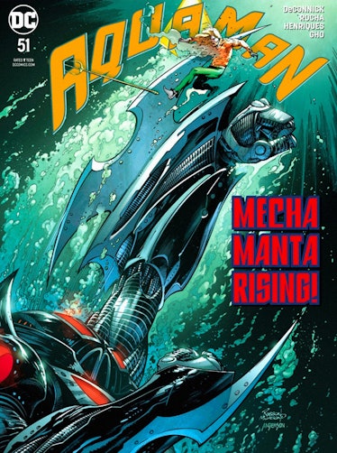 Aquaman fights Mecha Manta in Aquaman Vol. 8 #51