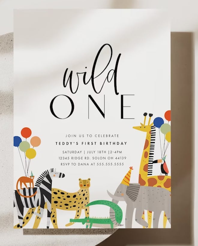 Wild One Birthday Party Invitation