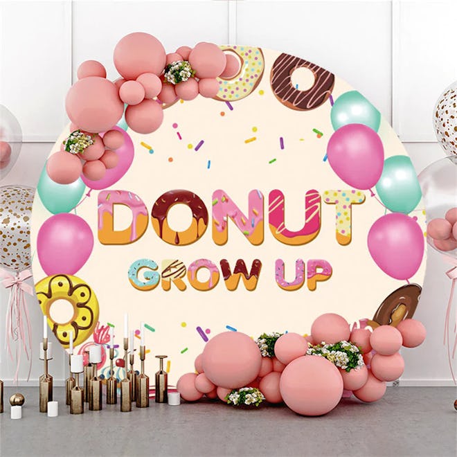 Donut Grow Up Circle Backdrop 
