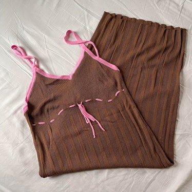 Brown And Pink Dress