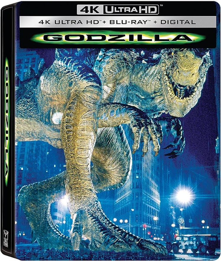 The official steelbook cover for Roland Emmerich's Godzilla