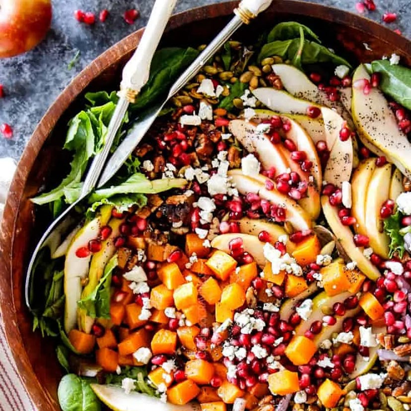 fall salad with pomegranate dressing