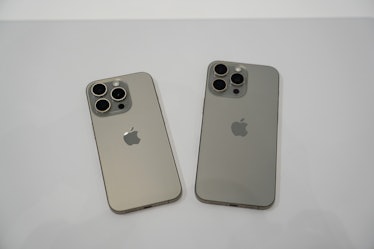 The “natural” gray/silver titanium iPhone 15 Pro and 15 Pro Max.