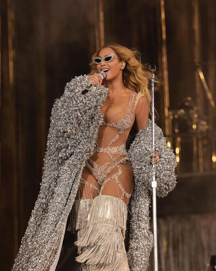 Beyoncé wears a custom Agent Provocateur look during her 'Renaissance' world tour.