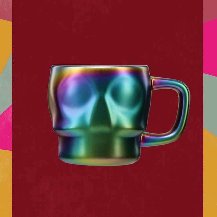 This Calavera Skull Mug is perfect for PSLs and part of Starbucks 2023 Halloween merch collection. 