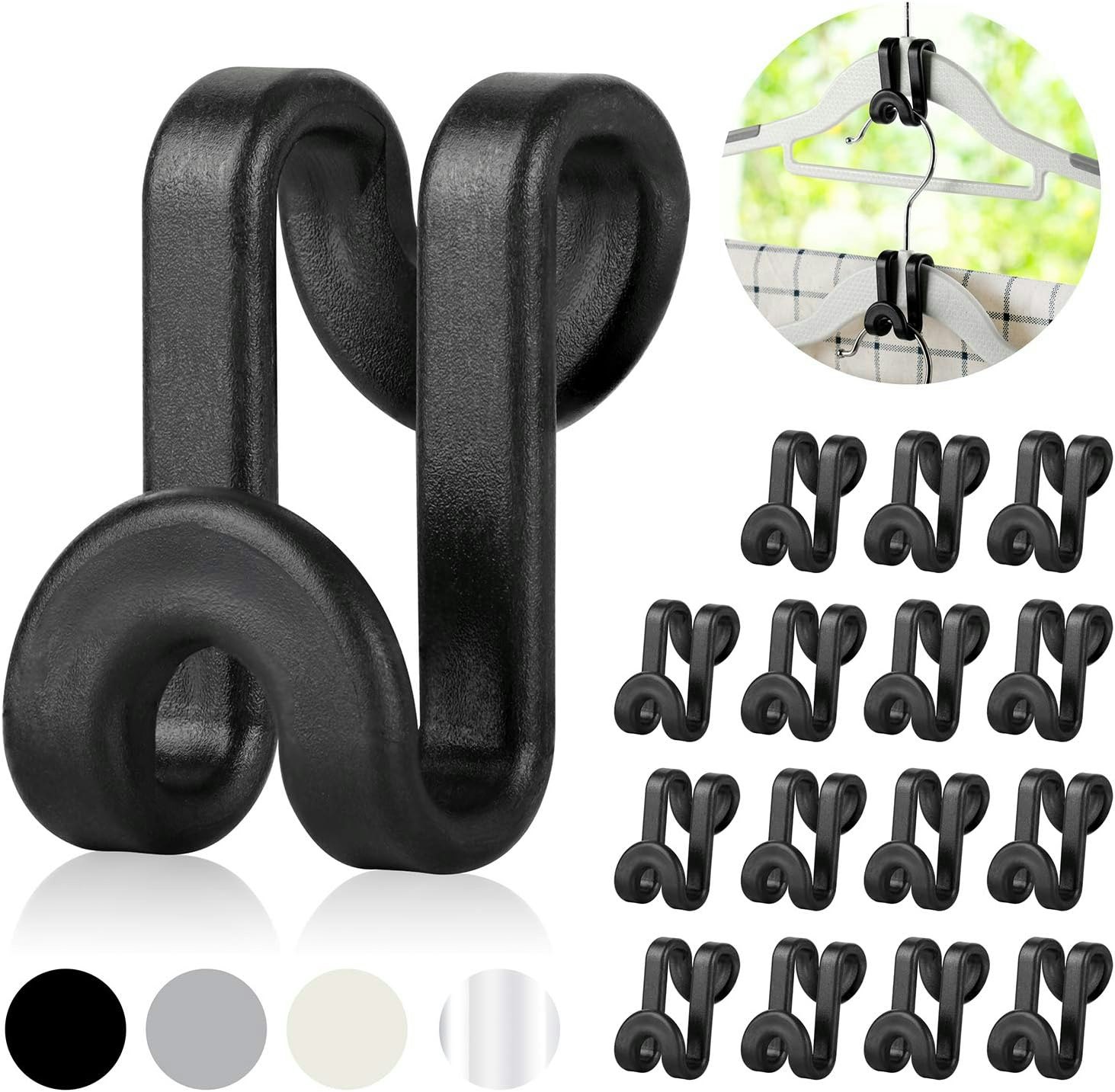 Corodo Plastic Hanger Clips, Black Strong Pinch Grip Clips for Use with  Slim-line Clothes Velvet