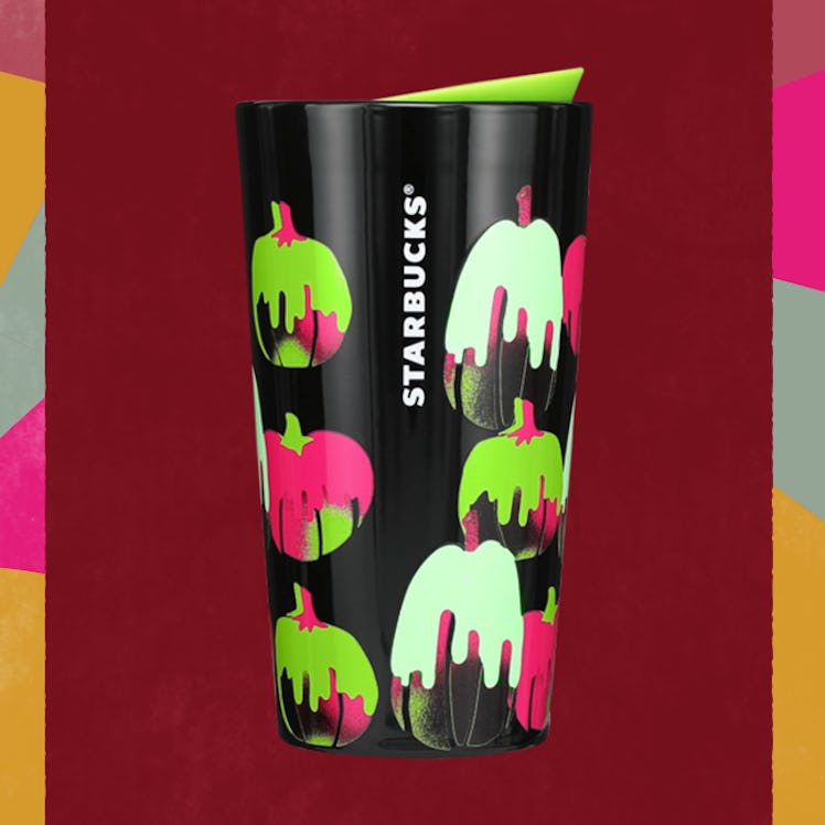 This Green Pumpkin Tumbler is perfect for hot drinks, and from Starbucks' 2023 Halloween merch colle...