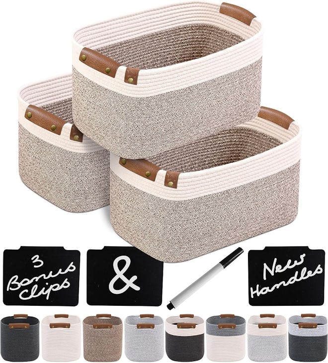 Chat Blanc Cotton Rope Basket for Storage (Set of 3) 
