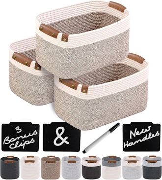 Chat Blanc Cotton Rope Basket for Storage (Set of 3) 