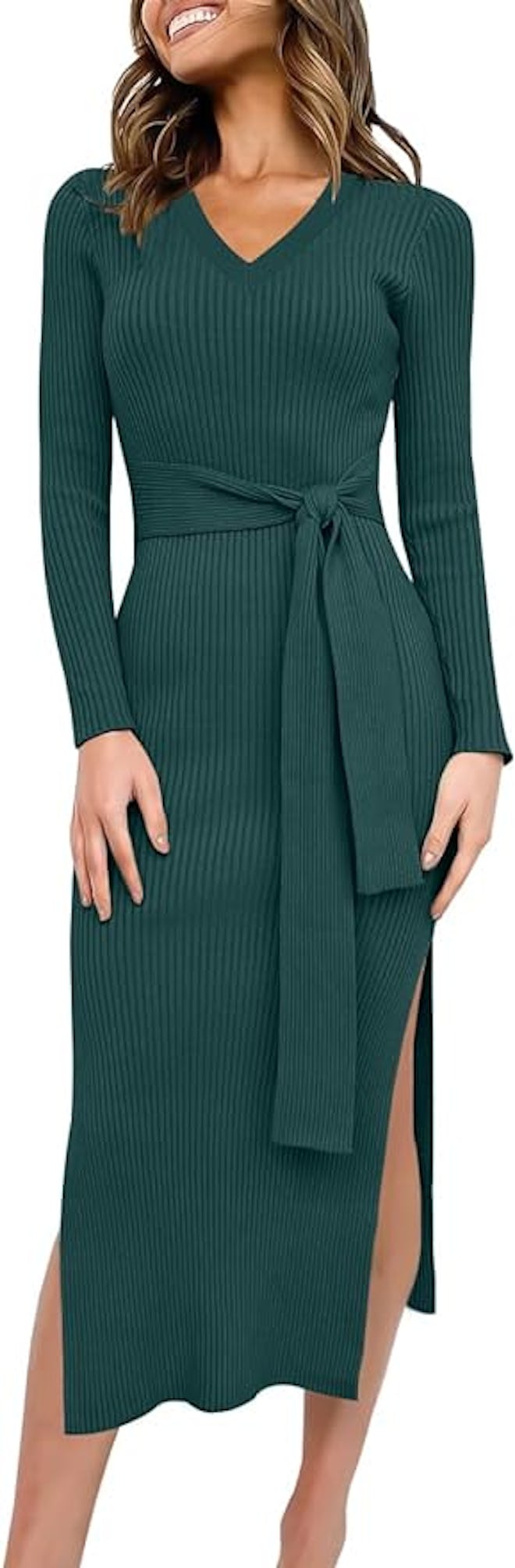 Caracilia Long Sleeve Sweater Dress
