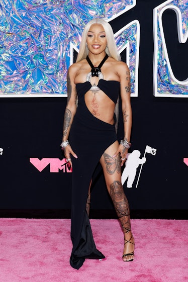 Yung Mami attends the 2023 MTV Video Music Awards at Prudential Center on September 12, 2023 in Newa...