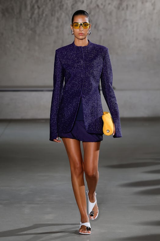 Model on the runway at Tory Burch Spring 2024 Ready To Wear Fashion Show at the American Museum of N...