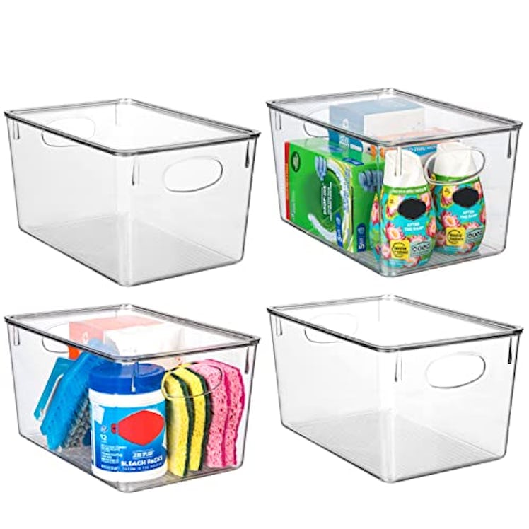 CLEARSPACE Plastic Storage Bins (4-Pack)