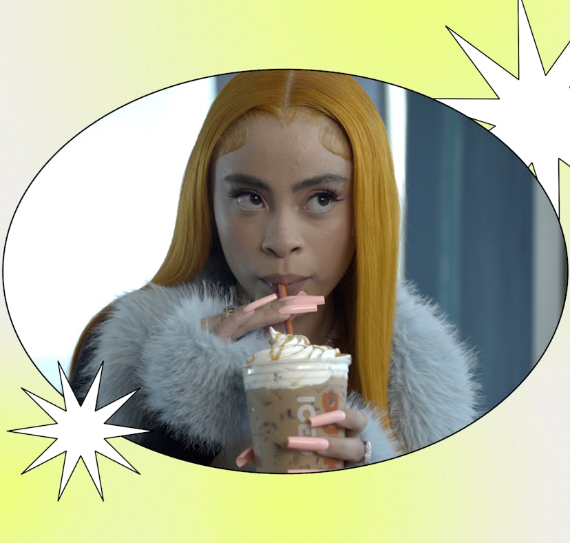 I tried Dunkin's Ice Spice Munchkins Drink with pumpkin donuts blended in.