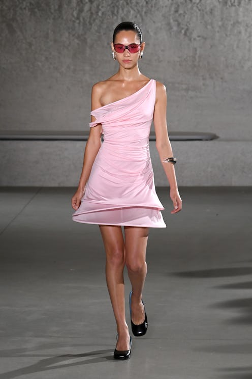 Kiko Mizuhara walks the runway during Tory Burch Spring/Summer 2024