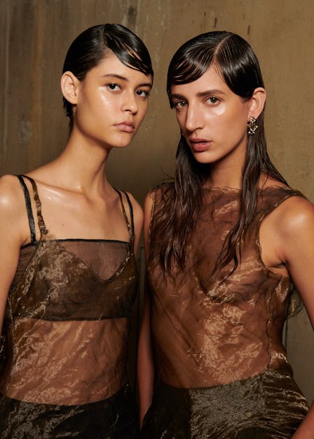 two models at new york fashion week