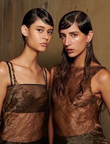 two models at new york fashion week