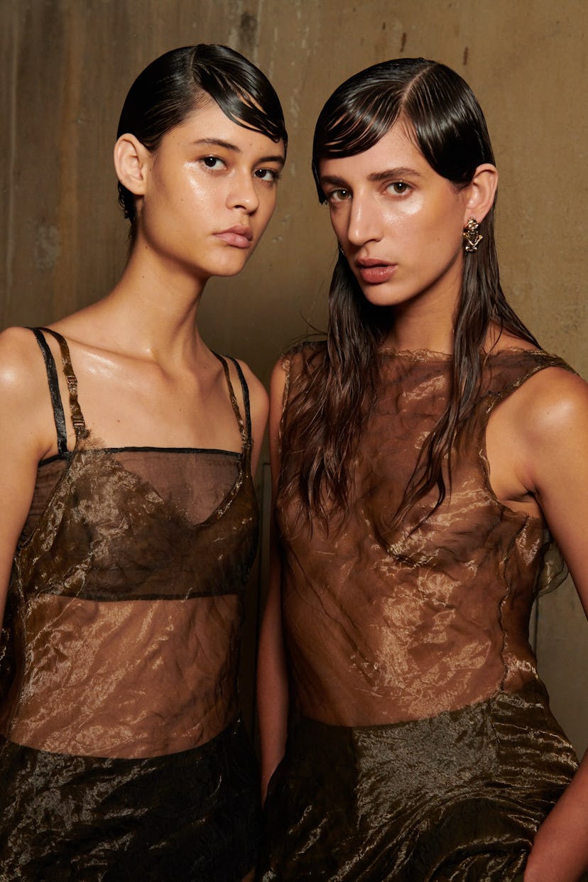 two models at new york fashion week