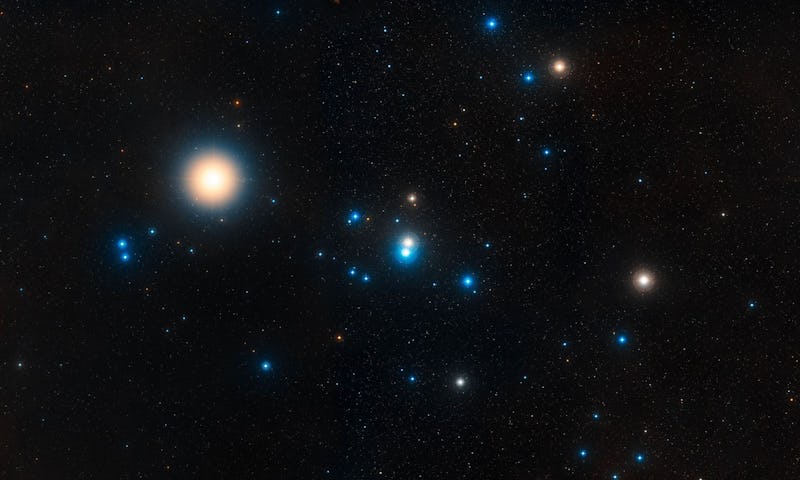 The Hyades cluster, which is the closest star cluster to Earth.