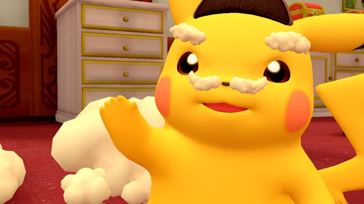 Detective Pikachu Returns funny mustache screenshot