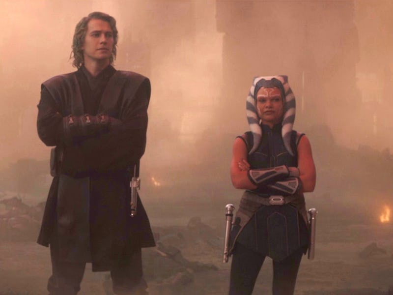 Hayden Christensen as Anakin Skywalker and Ariana Greenblatt as Young Ahsoka in 'Ahsoka' Episode 5