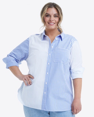 Lynn Long Sleeve Top in Blue Mixed Stripe