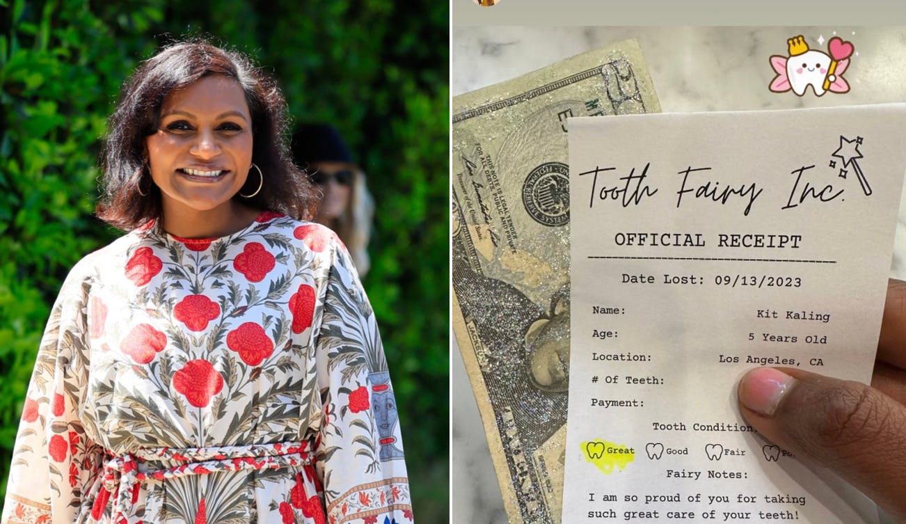 Mindy Kaling's Daughter Kit Got A Receipt From The Tooth Fairy
