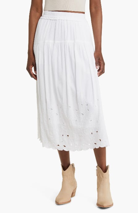 Treasure &amp; Bond Cotton Blend Eyelet Skirt