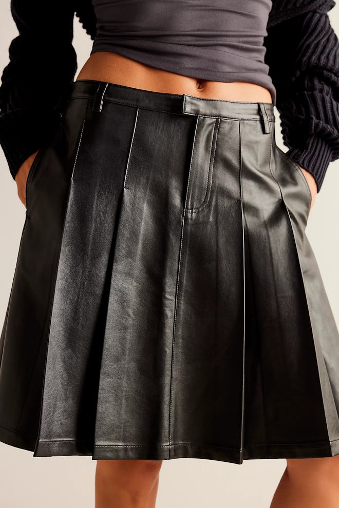We The Free Vegan Pleated Mini Skirt