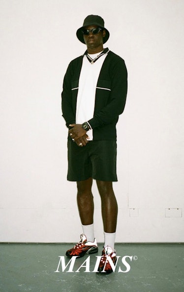 A model wears Skepta's new clothing line, Mains