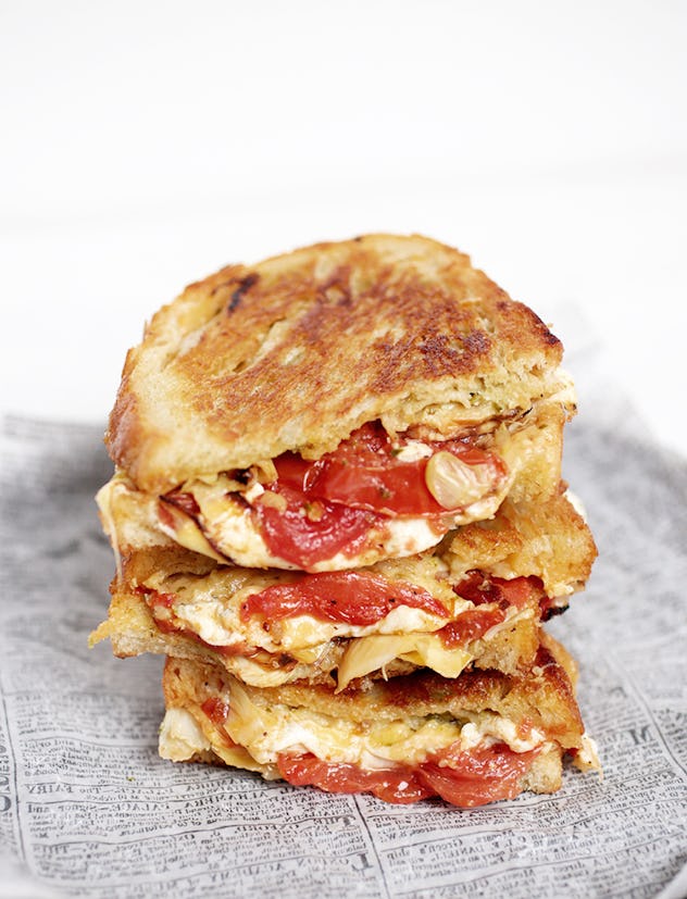 roasted tomato and artichoke grilled cheese