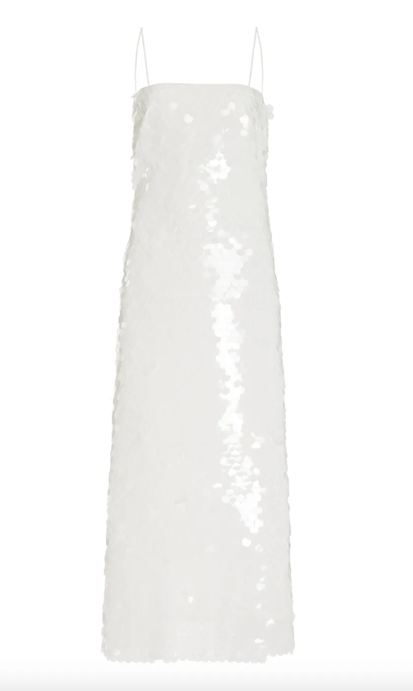 rachel zoe white sequin dress Rachel Zoe White Sequin Fit and Flare Dress Size 8