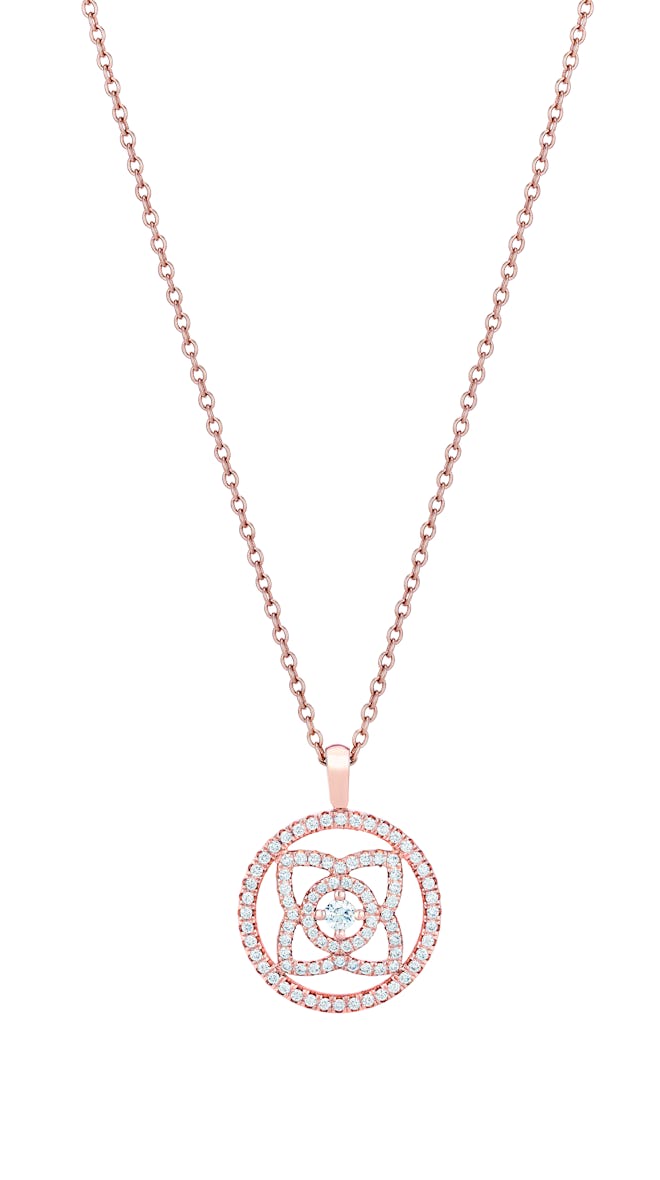 Enchanted Lotus medal pendant in rose gold