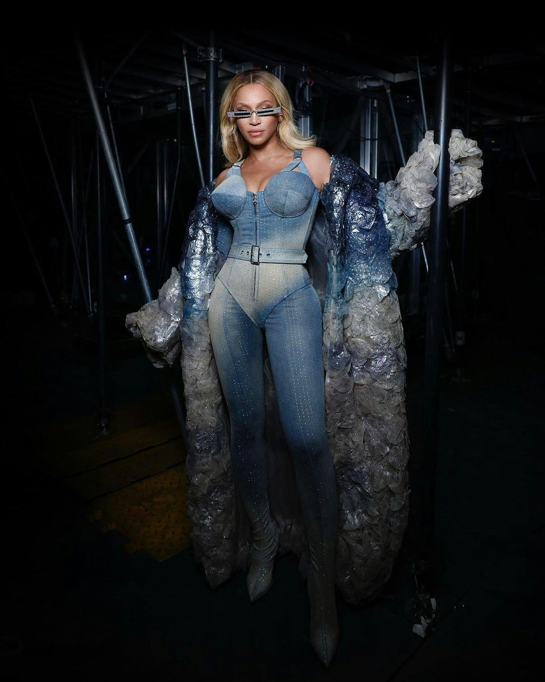 Beyonce silver fashion jumpsuit