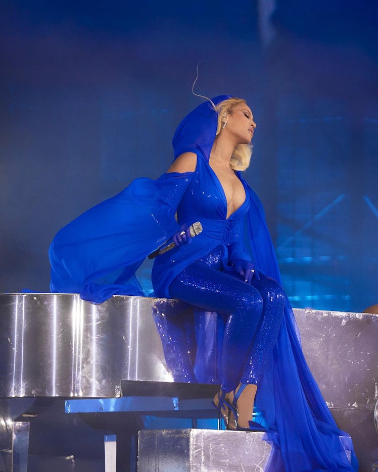 Beyoncé wears a custom Vera Wang look during her 'Renaissance' world tour.